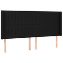 vidaXL fekete szövet fejtámla szárnyakkal 163x16x118/128 cm