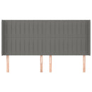 vidaXL sötétszürke szövet fejtámla szárnyakkal 183x16x118/128 cm