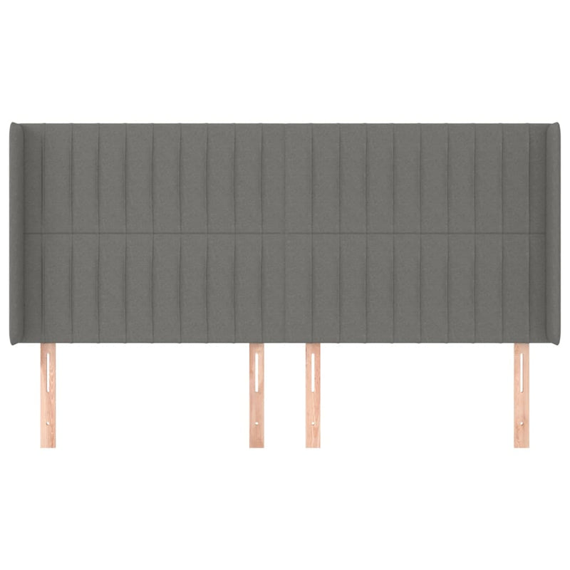 vidaXL sötétszürke szövet fejtámla szárnyakkal 183x16x118/128 cm