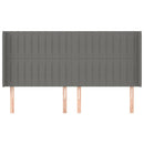 vidaXL sötétszürke szövet fejtámla szárnyakkal 203x16x118/128 cm