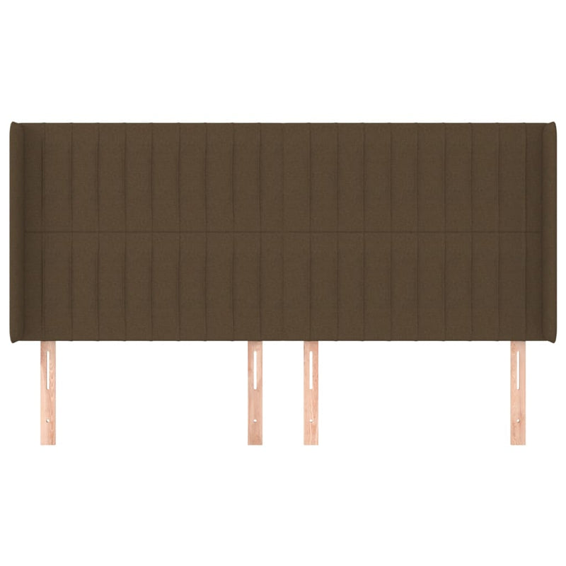 vidaXL sötétbarna szövet fejtámla szárnyakkal 203x16x118/128 cm