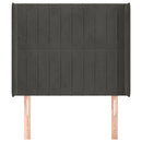 vidaXL sötétszürke bársony fejtámla szárnyakkal 83x16x118/128 cm