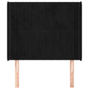 vidaXL fekete bársony fejtámla szárnyakkal 83x16x118/128 cm