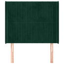 vidaXL sötétzöld bársony fejtámla szárnyakkal 83x16x118/128 cm