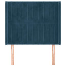 vidaXL sötétkék bársony fejtámla szárnyakkal 83x16x118/128 cm