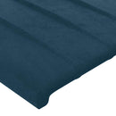 vidaXL sötétkék bársony fejtámla szárnyakkal 83x16x118/128 cm