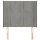 vidaXL világosszürke bársony fejtámla szárnyakkal 93x16x118/128 cm
