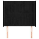 vidaXL fekete bársony fejtámla szárnyakkal 93x16x118/128 cm