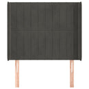 vidaXL sötétszürke bársony fejtámla szárnyakkal 103x16x118/128 cm
