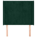 vidaXL sötétzöld bársony fejtámla szárnyakkal 103x16x118/128 cm
