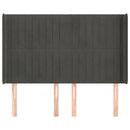 vidaXL sötétszürke bársony fejtámla szárnyakkal 147x16x118/128 cm