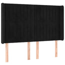 vidaXL fekete bársony fejtámla szárnyakkal 147x16x118/128 cm
