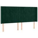 vidaXL zöld bársony fejtámla szárnyakkal 163x16x118/128 cm