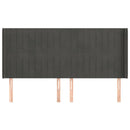 vidaXL sötétszürke bársony fejtámla szárnyakkal 203x16x118/128 cm