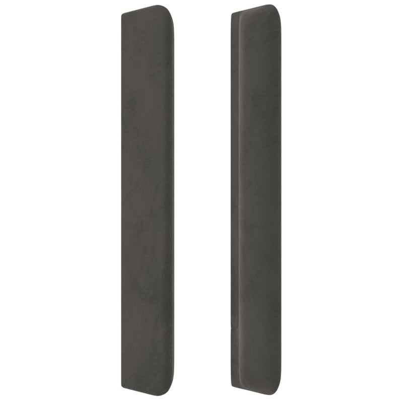 vidaXL sötétszürke bársony fejtámla szárnyakkal 203x16x118/128 cm