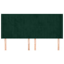 vidaXL zöld bársony fejtámla szárnyakkal 203x16x118/128 cm
