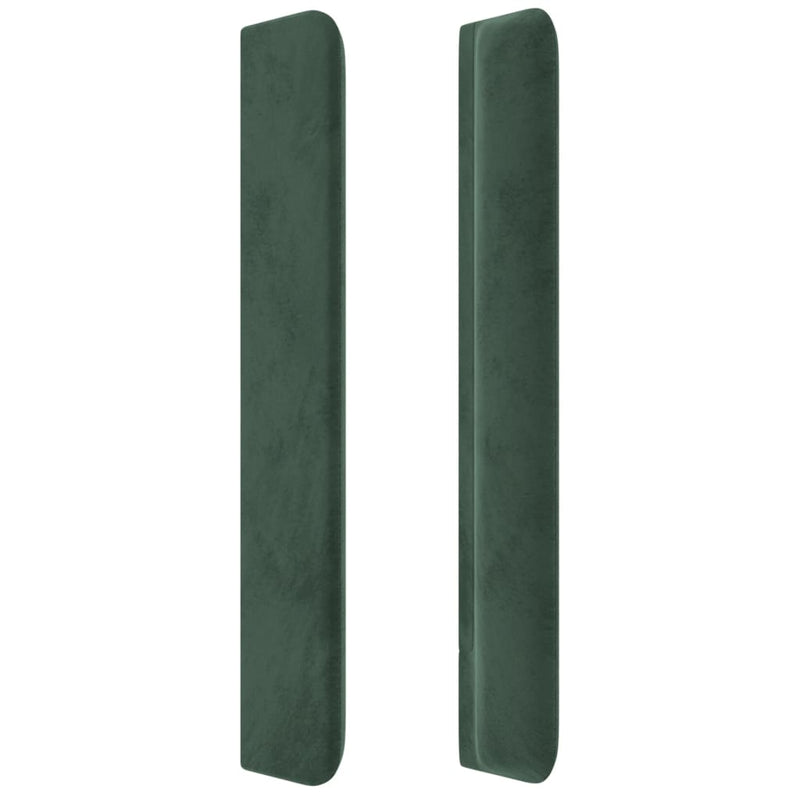 vidaXL zöld bársony fejtámla szárnyakkal 203x16x118/128 cm