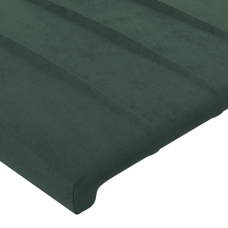 vidaXL zöld bársony fejtámla szárnyakkal 203x16x118/128 cm