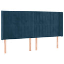 vidaXL kék bársony fejtámla szárnyakkal 203x16x118/128 cm