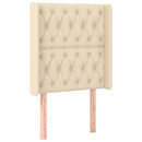 vidaXL krémszínű szövet fejtámla szárnyakkal 83x16x118/128 cm