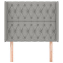 vidaXL világosszürke szövet fejtámla szárnyakkal 93x16x118/128 cm