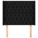 vidaXL fekete szövet fejtámla szárnyakkal 93x16x118/128 cm