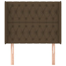 vidaXL sötétbarna szövet fejtámla szárnyakkal 93x16x118/128 cm