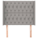 vidaXL világosszürke szövet fejtámla szárnyakkal 103x16x118/128 cm