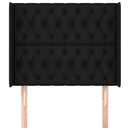 vidaXL fekete szövet fejtámla szárnyakkal 103x16x118/128 cm
