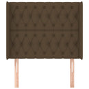 vidaXL sötétbarna szövet fejtámla szárnyakkal 103x16x118/128 cm