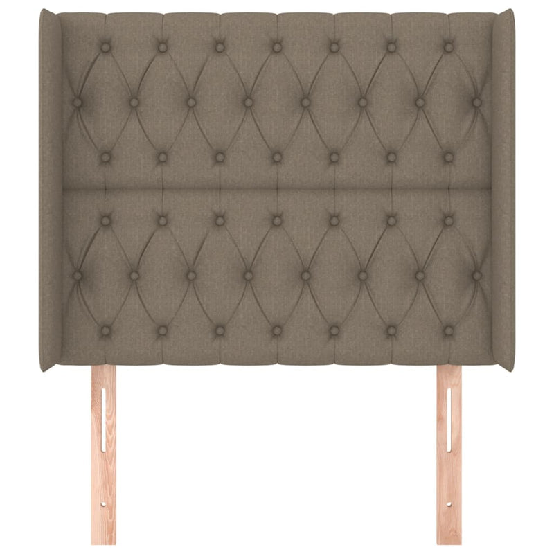 vidaXL tópszínű szövet fejtámla szárnyakkal 103x16x118/128 cm