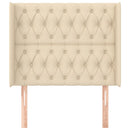 vidaXL krémszínű szövet fejtámla szárnyakkal 103x16x118/128 cm