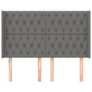 vidaXL sötétszürke szövet fejtámla szárnyakkal 147x16x118/128 cm
