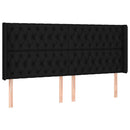 vidaXL fekete szövet fejtámla szárnyakkal 203x16x118/128 cm