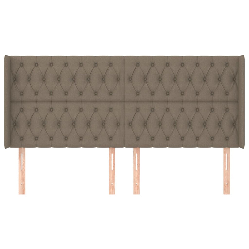 vidaXL tópszínű szövet fejtámla szárnyakkal 203x16x118/128 cm