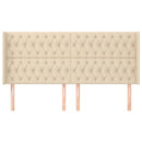vidaXL krémszínű szövet fejtámla szárnyakkal 203x16x118/128 cm