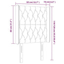 vidaXL sötétszürke bársony fejtámla szárnyakkal 83x16x118/128 cm