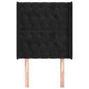vidaXL fekete bársony fejtámla szárnyakkal 83x16x118/128 cm