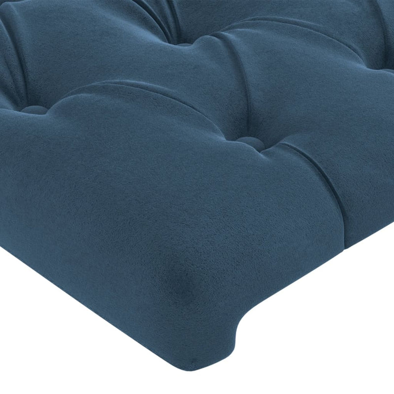 vidaXL sötétkék bársony fejtámla szárnyakkal 83x16x118/128 cm
