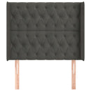 vidaXL sötétszürke bársony fejtámla szárnyakkal 93x16x118/128 cm