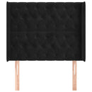 vidaXL fekete bársony fejtámla szárnyakkal 93x16x118/128 cm