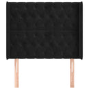 vidaXL fekete bársony fejtámla szárnyakkal 103x16x118/128 cm