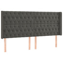 vidaXL sötétszürke bársony fejtámla szárnyakkal 203x16x118/128 cm
