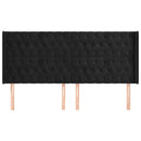 vidaXL fekete bársony fejtámla szárnyakkal 203x16x118/128 cm