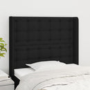 vidaXL fekete szövet fejtámla szárnyakkal 83x16x118/128 cm