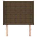vidaXL sötétbarna szövet fejtámla szárnyakkal 83x16x118/128 cm