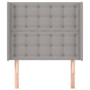 vidaXL világosszürke szövet fejtámla szárnyakkal 93x16x118/128 cm