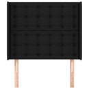 vidaXL fekete szövet fejtámla szárnyakkal 93x16x118/128 cm