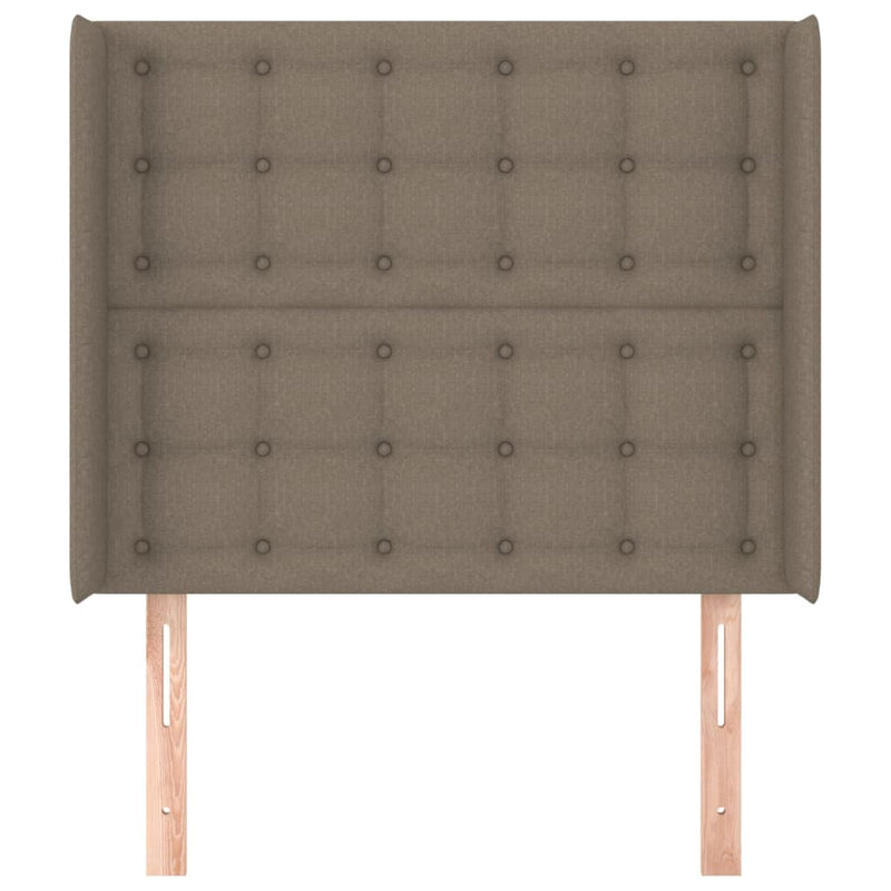 vidaXL tópszínű szövet fejtámla szárnyakkal 93x16x118/128 cm