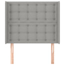 vidaXL világosszürke szövet fejtámla szárnyakkal 103x16x118/128 cm